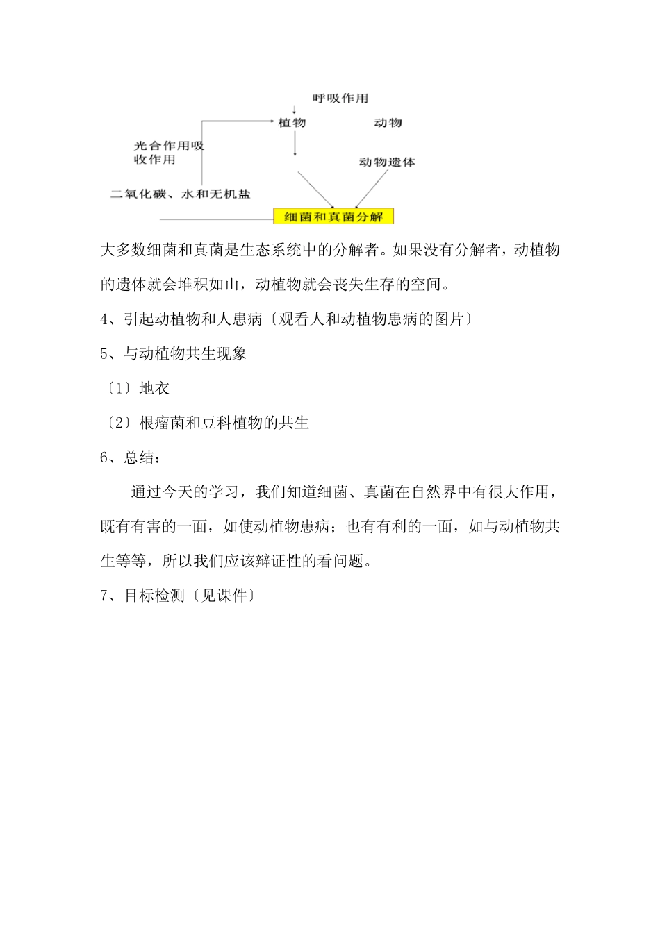 八年级生物第四节 细菌和真菌在自然界中的作用优秀教案 _第2页