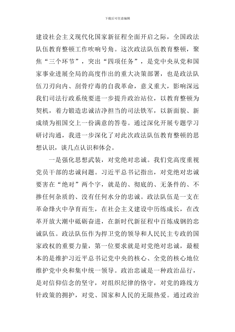 2024年政法队伍教育整顿心得体会_第3页