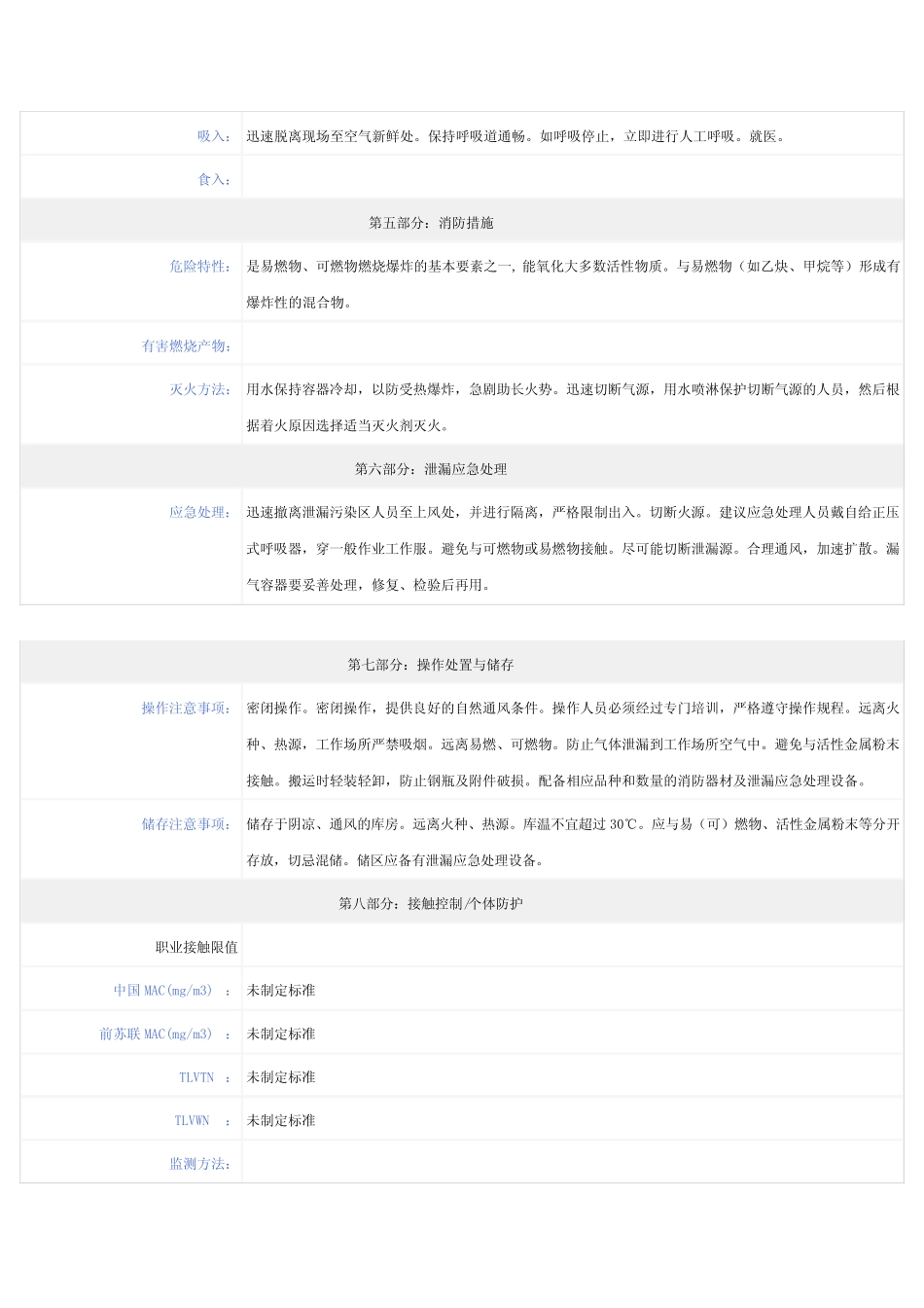 氧气-安全技术说明书(MSDS) _第2页