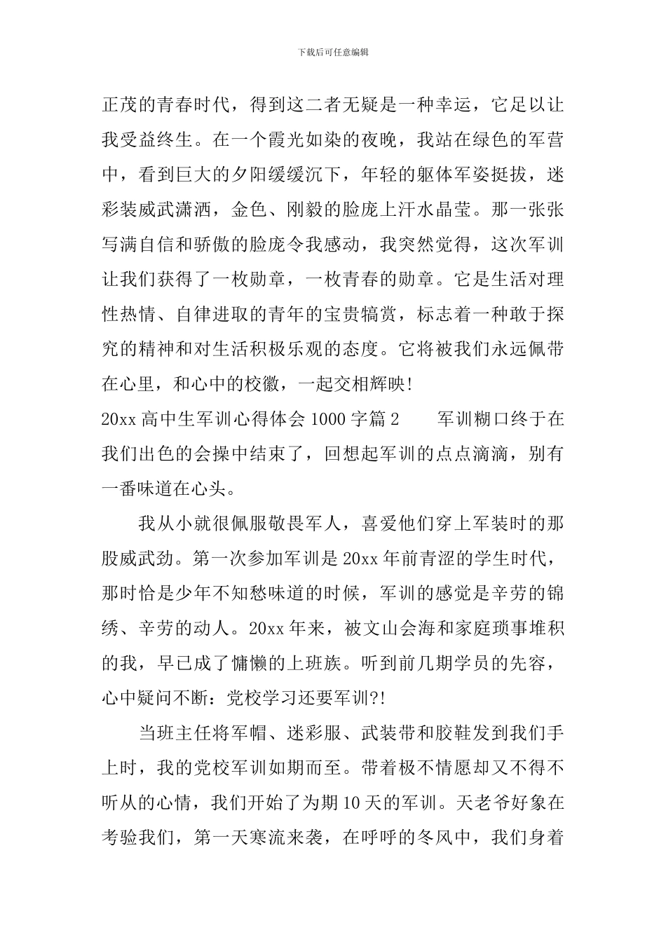 2024高中生军训心得体会1000字_第3页