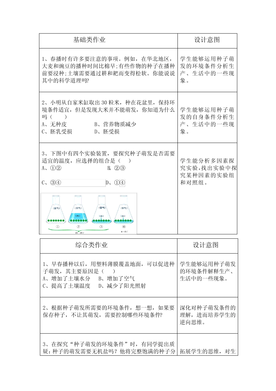 双减分层书面作业设计案例 方案 (含评价与反思)人教版生物第三单元第_第2页