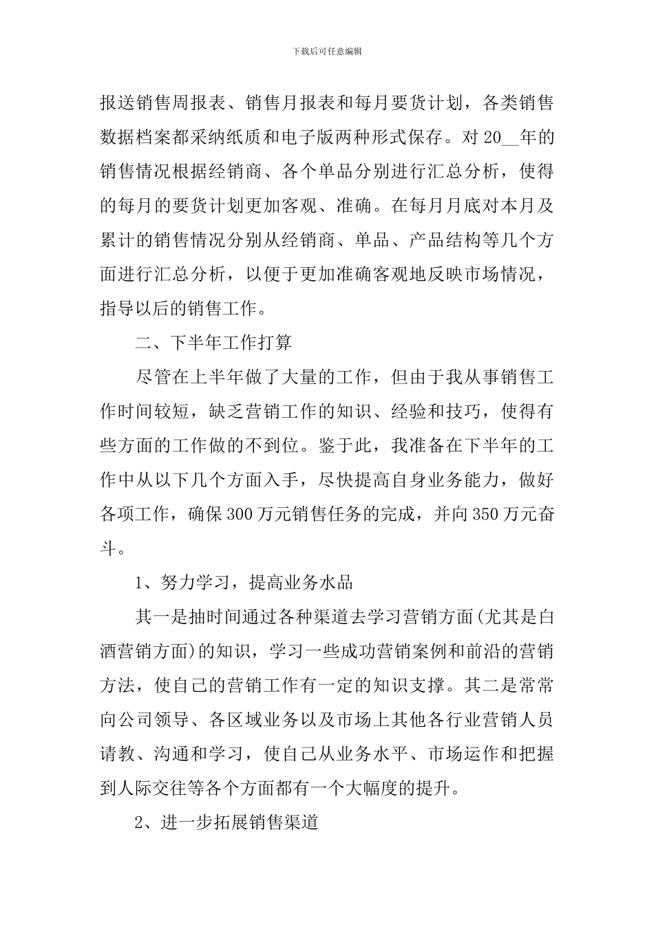 销售员2024年上半年工作总结_第3页