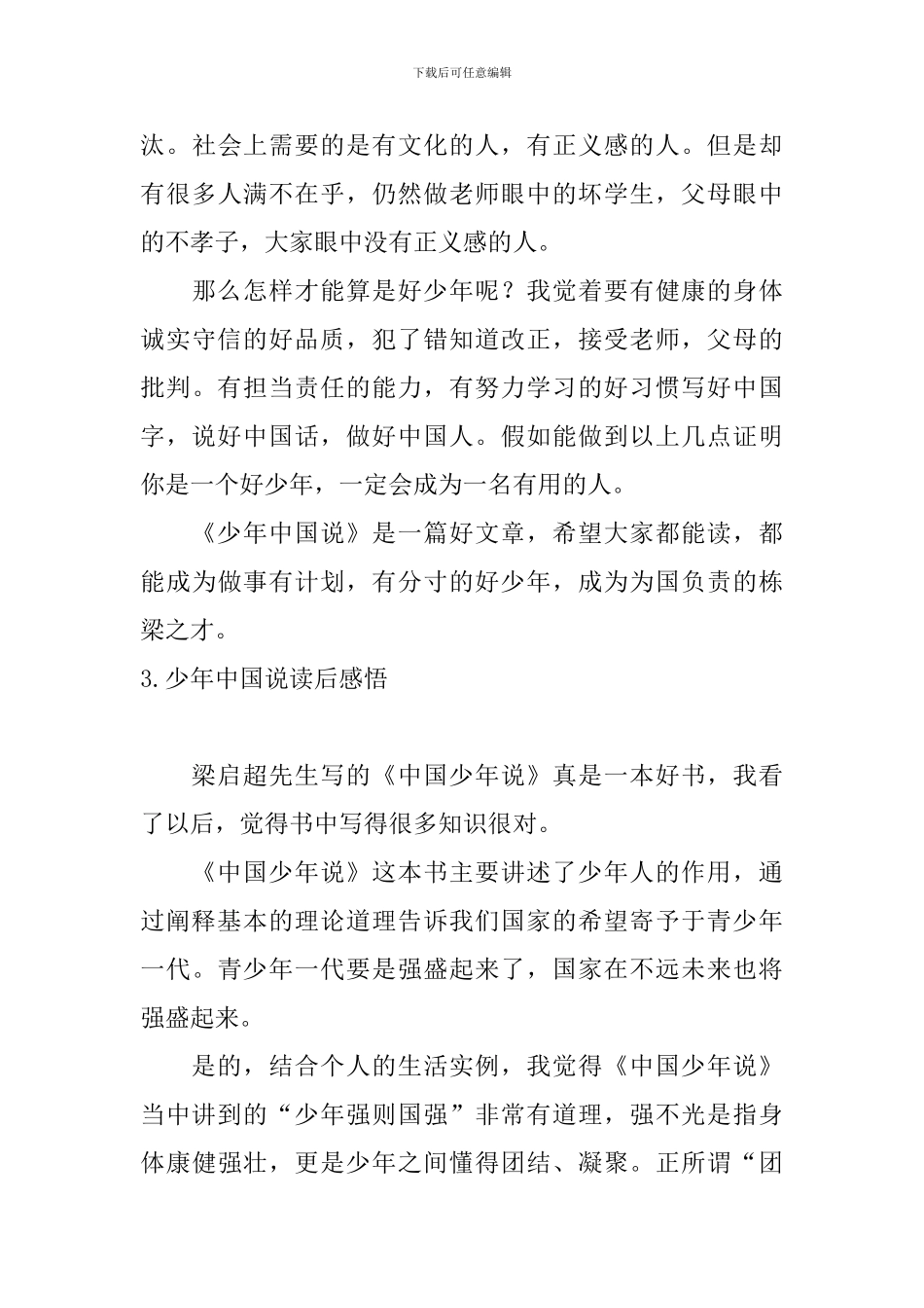 少年中国说读后感悟_第3页