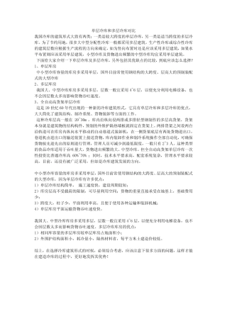 单层冷库和多层冷库对比 
