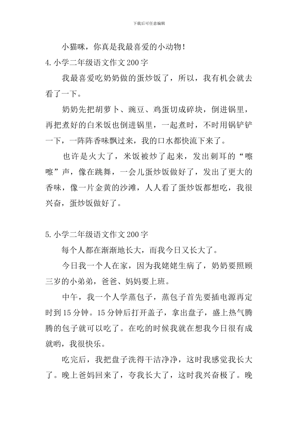 小学二年级语文作文200字_第3页