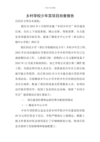 乡村学校少年宫项目自查报告