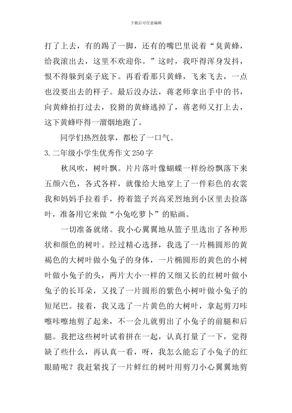 二年级小学生优秀作文250字8篇_第2页