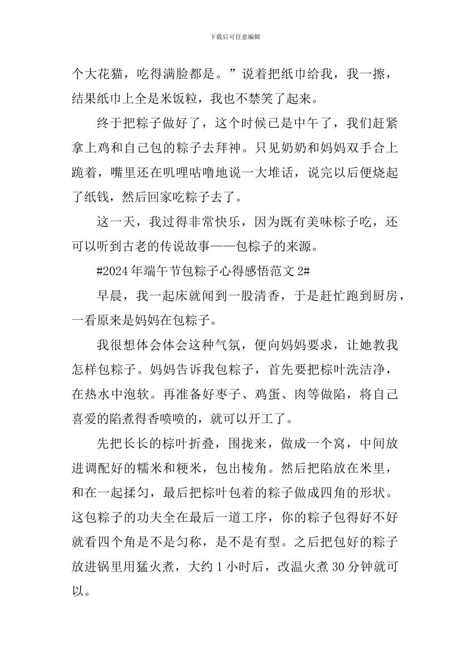 2024年端午节包粽子心得感悟_第2页