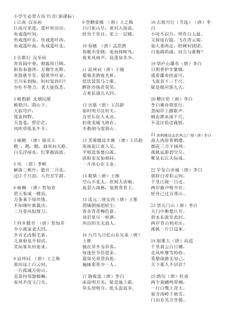 (完整版)小学生必背古诗75首(打印版) 