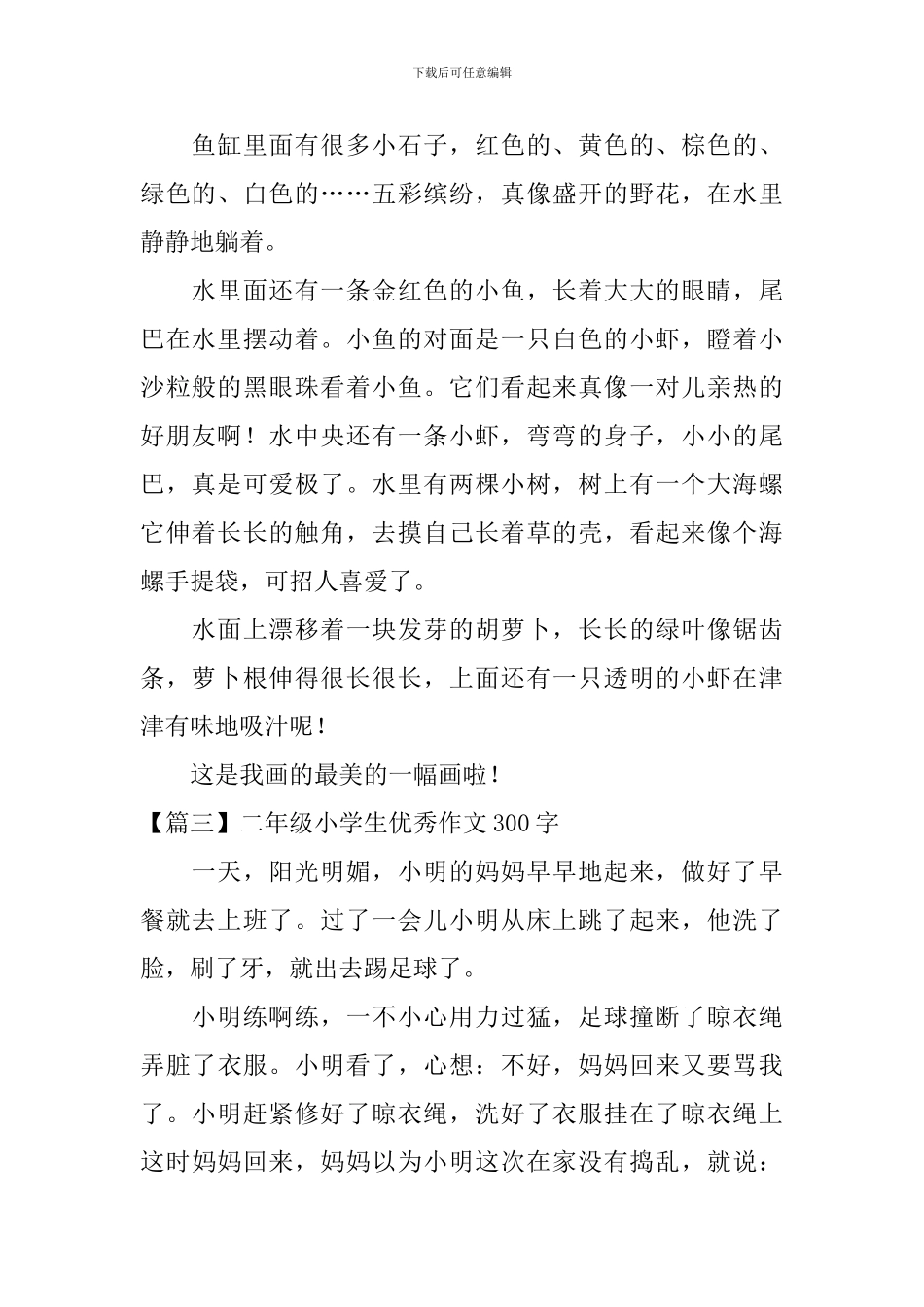 二年级小学生优秀作文300字【8篇】_第2页