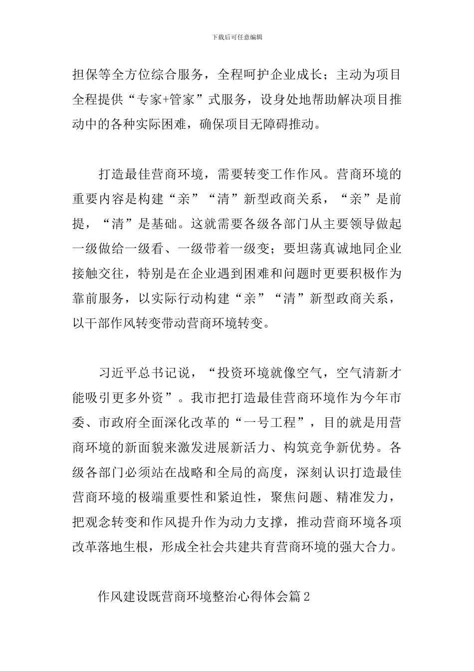 作风建设既营商环境整治心得体会经典范文三篇_第3页