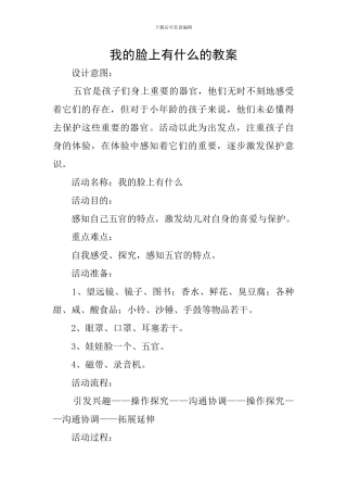 我的脸上有什么的教案