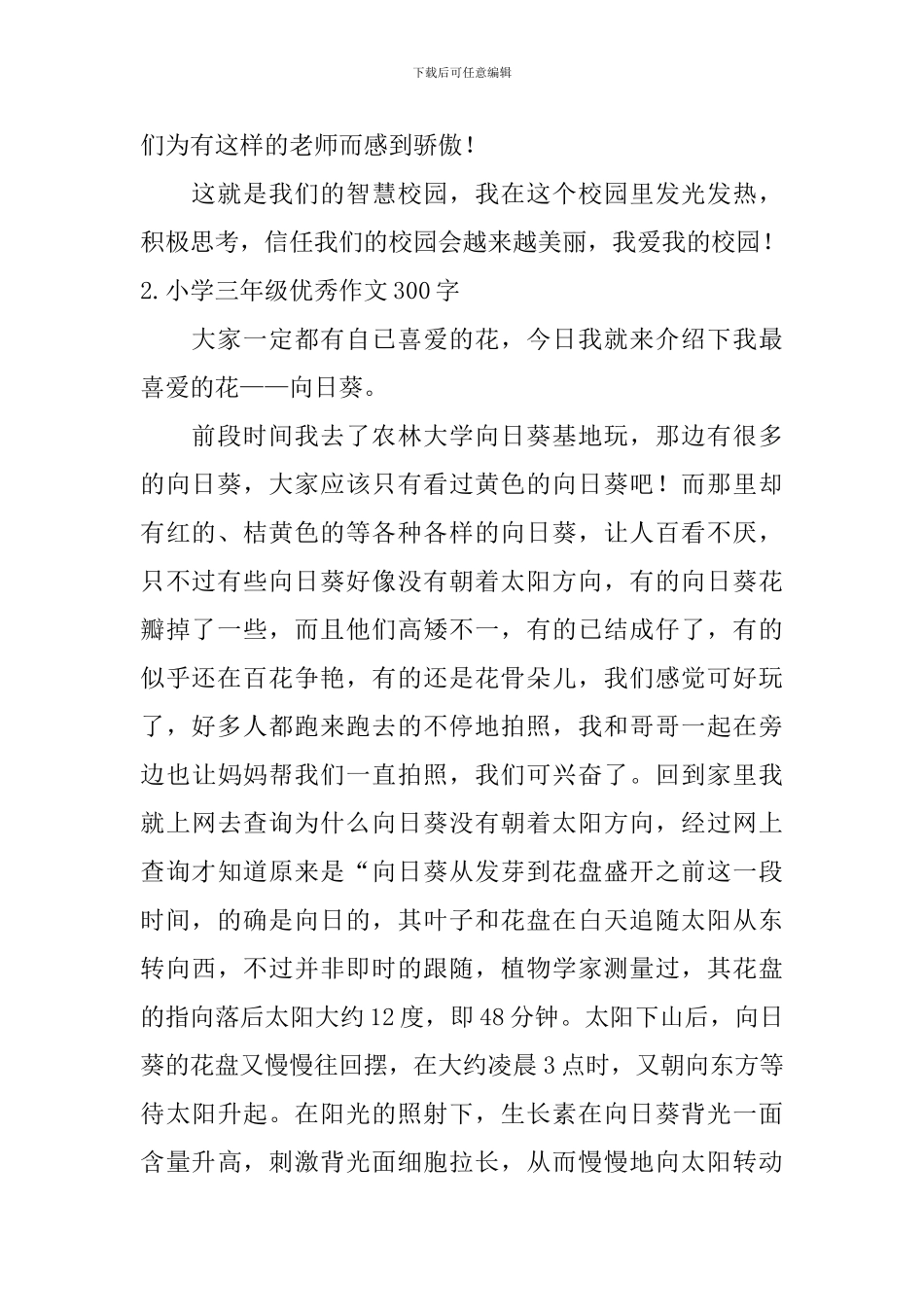 小学三年级优秀作文10篇300字_第2页