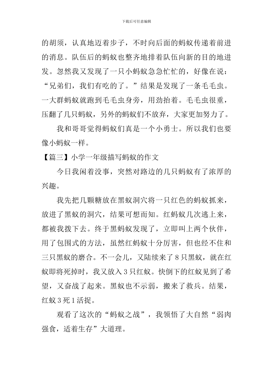 小学一年级描写蚂蚁的作文_第2页