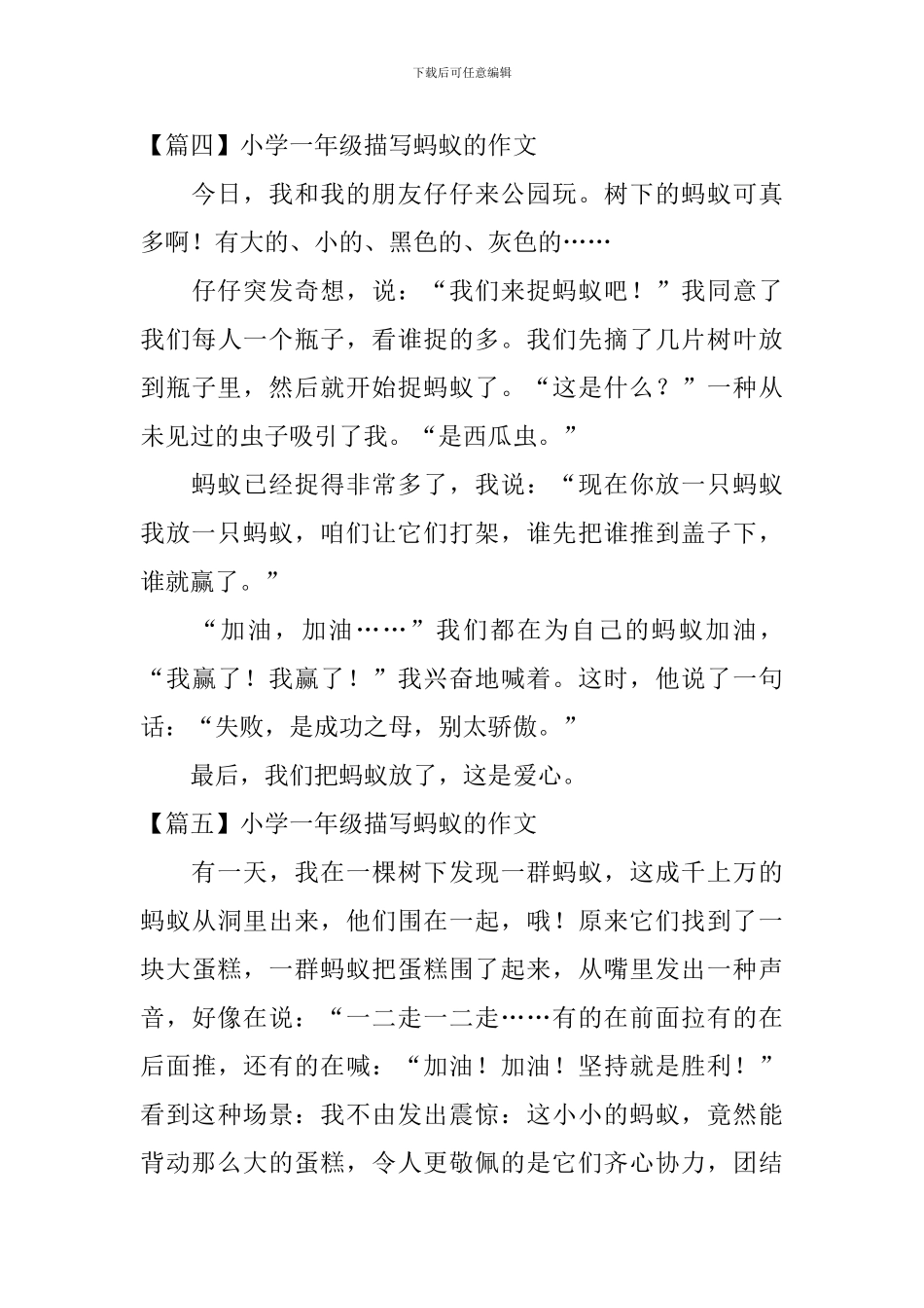 小学一年级描写蚂蚁的作文_第3页