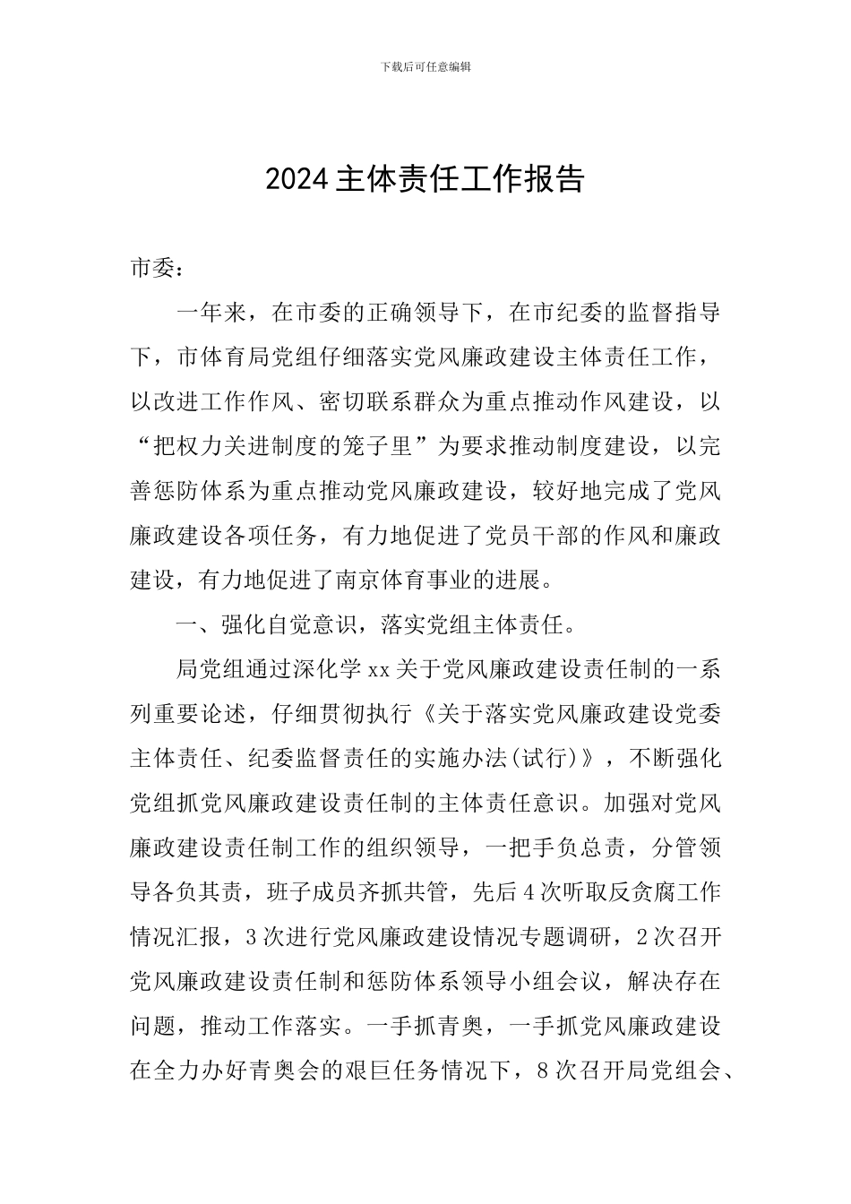 2024主体责任工作报告_第1页