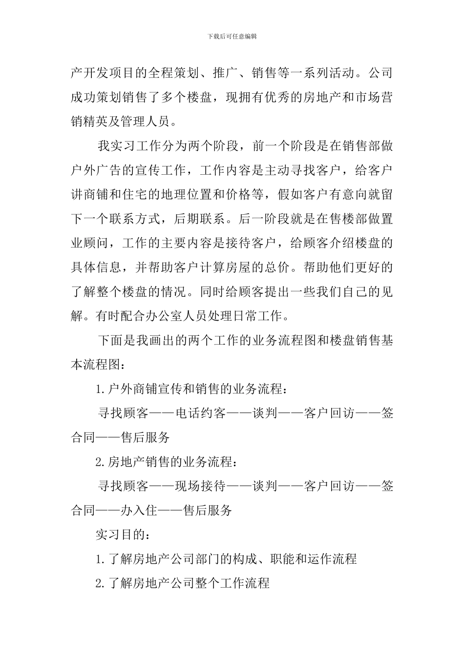 2024房地产实习报告3000字_第2页