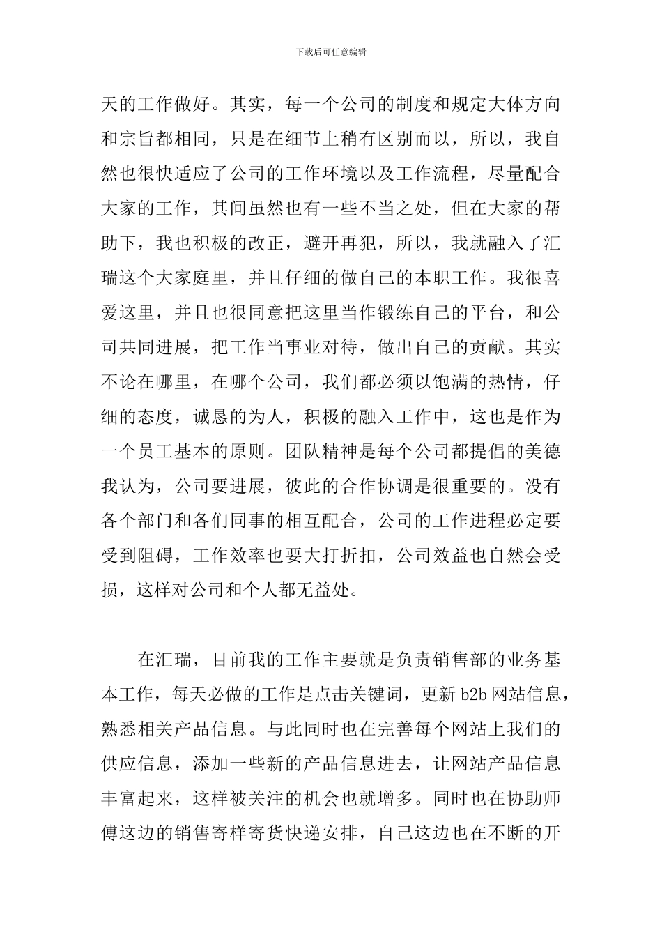 2024年业务员试用期工作总结_第2页