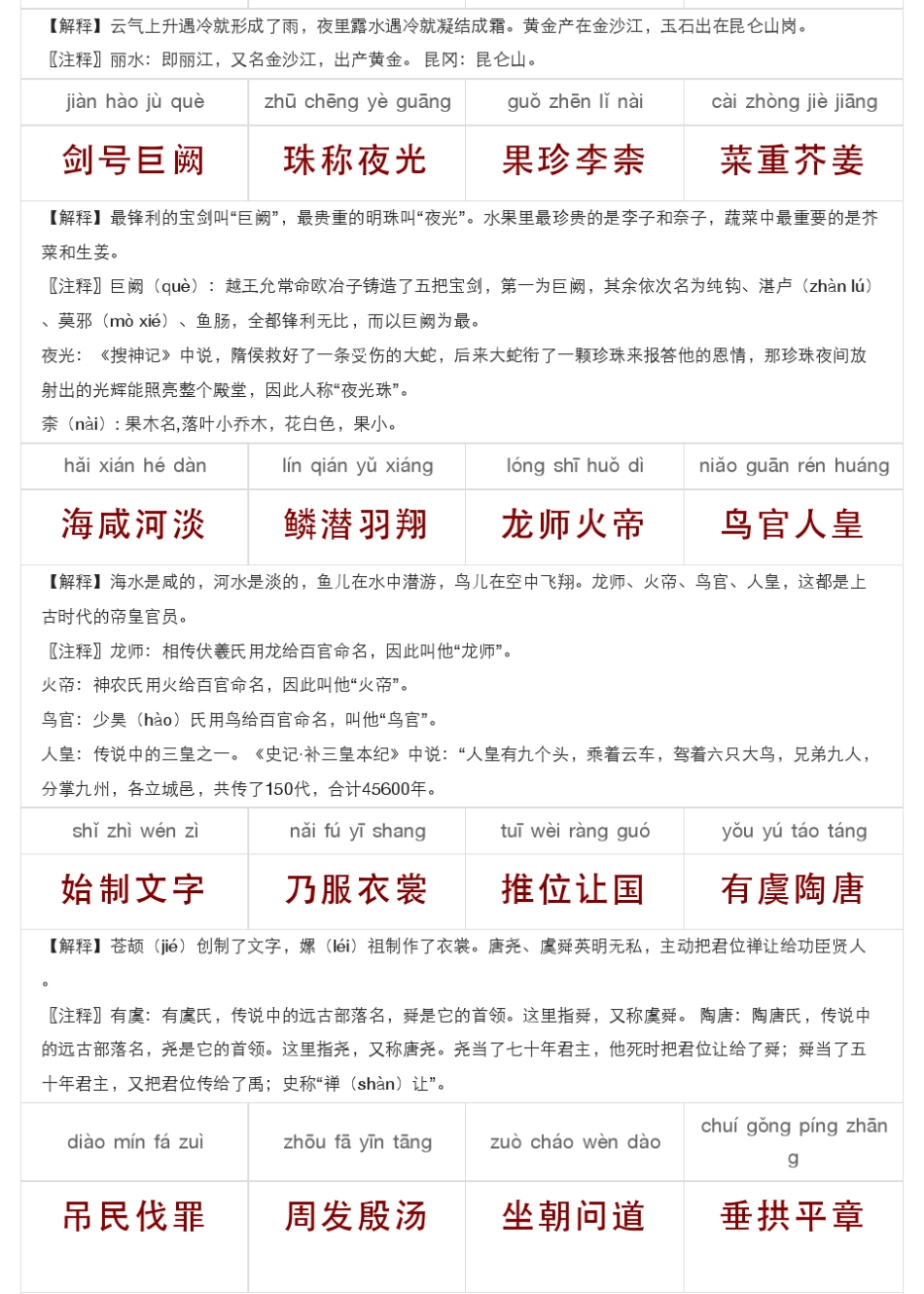 拼音注解版千字文 _第2页