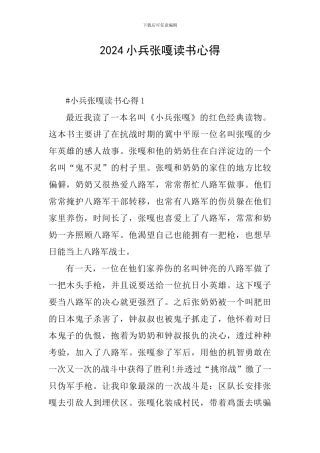 2024小兵张嘎读书心得
