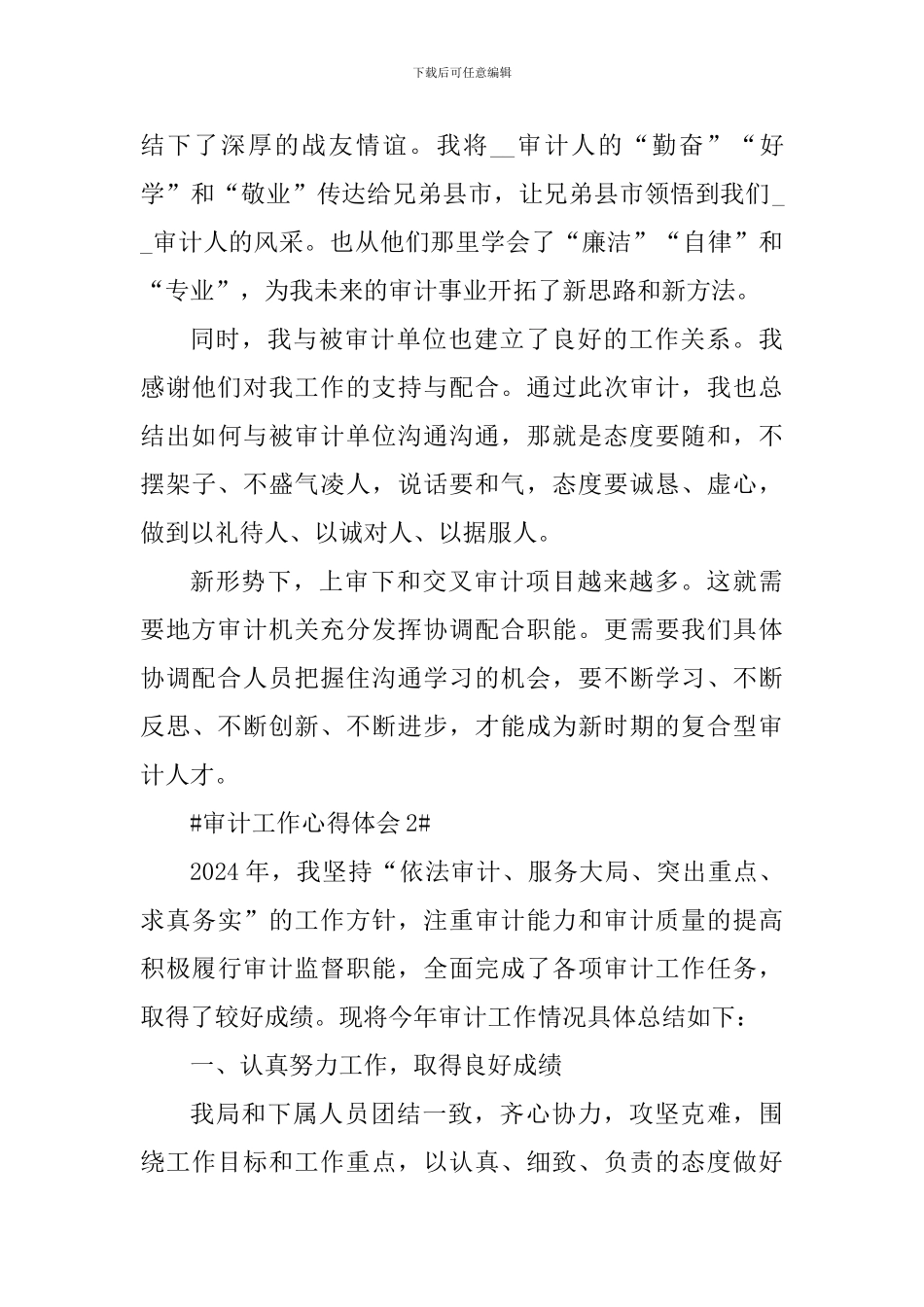 审计人员工作心得体会简要_第3页