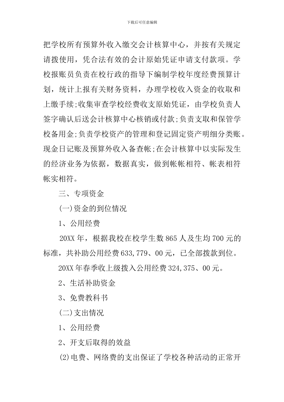 学校义务教育专项资金自查报告_第3页