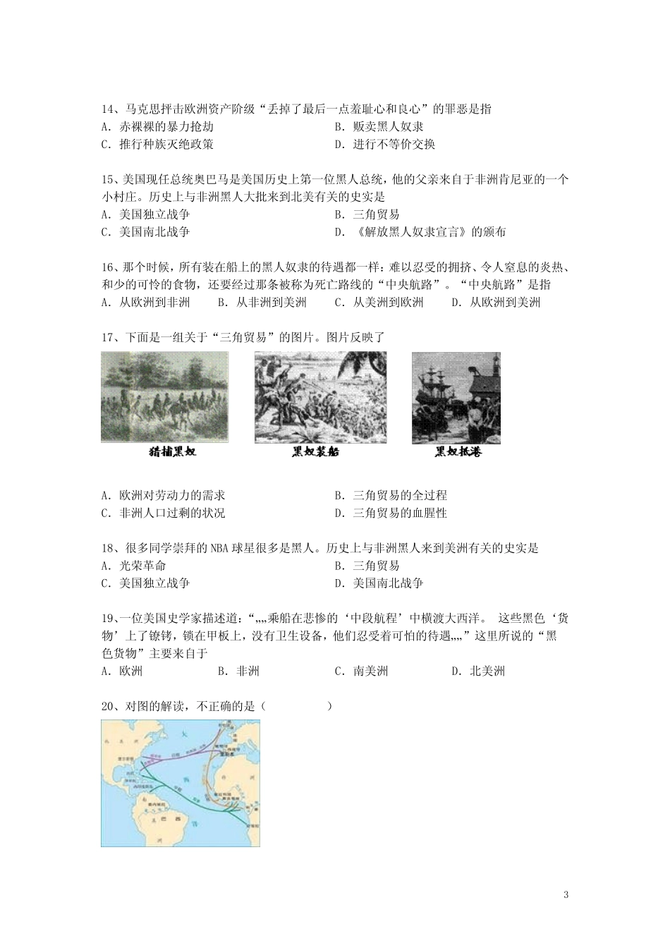中考历史二轮专题复习_殖民扩张与殖民地人民的抗争 _第3页