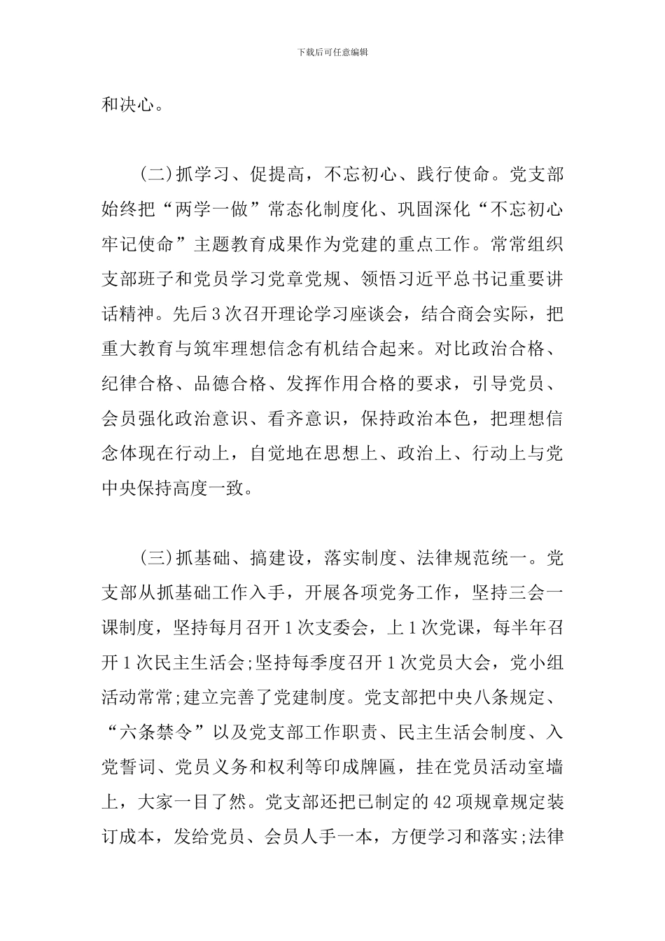 两新党支部书记2024年度述职报告总结材料_第2页