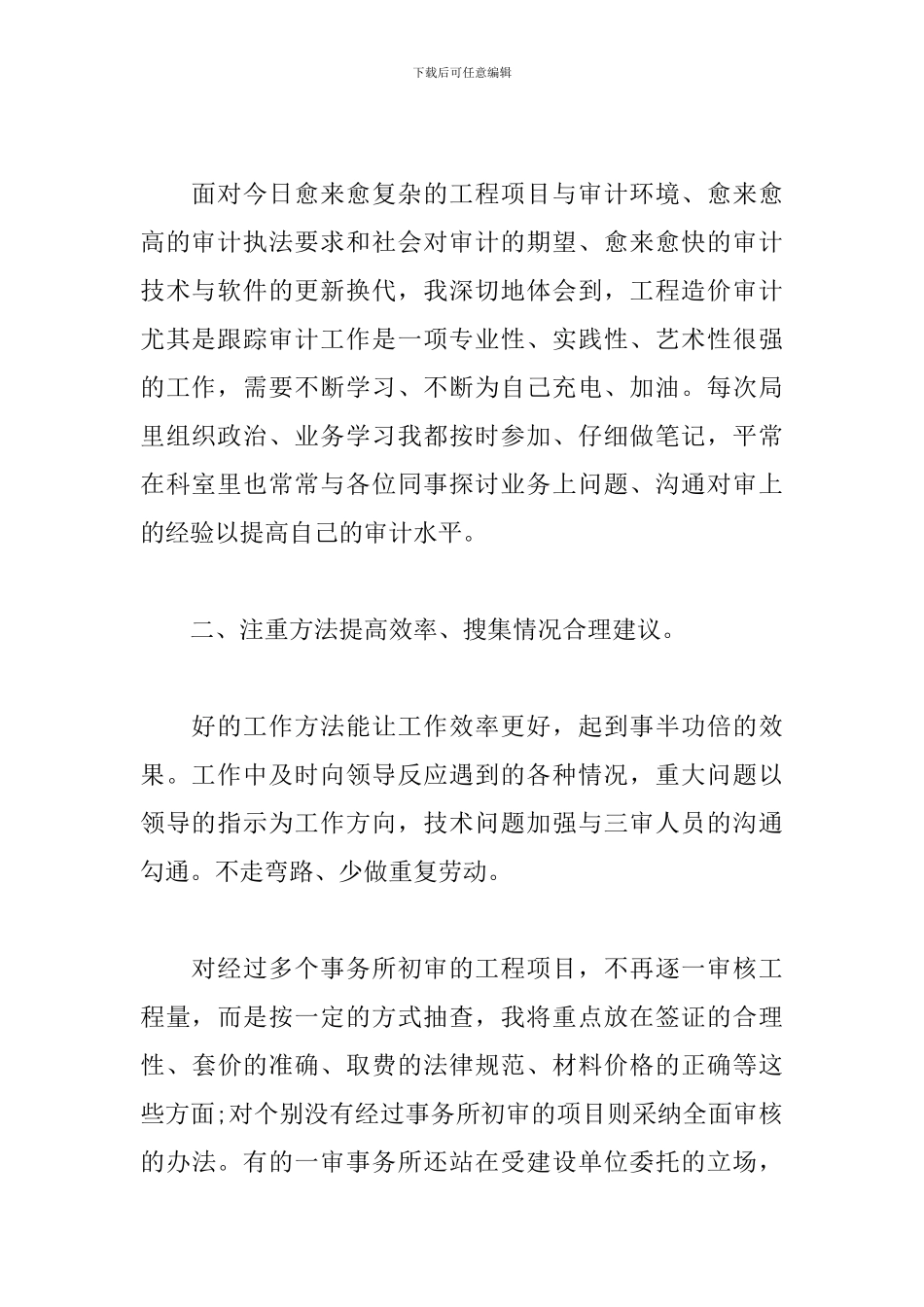 2024年投资审计个人工作总结_第2页