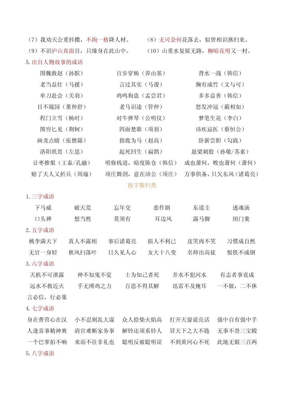 2023-2024年小学语文六年级小升初专题04_成语考点解读+真题演练(教师_第3页