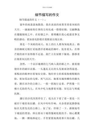 细节描写的作文