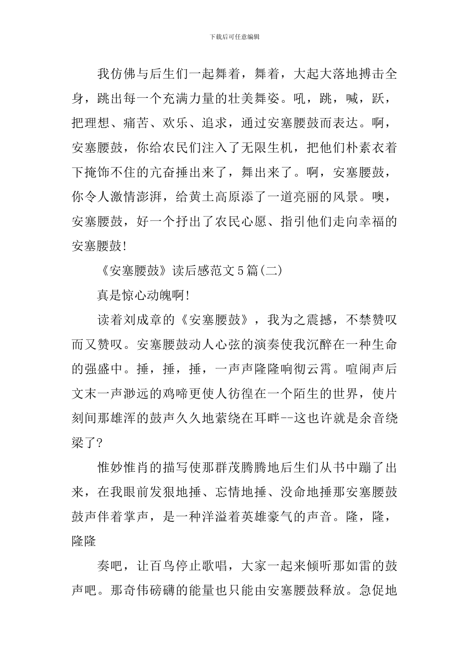 《安塞腰鼓》读后感范文5篇_第2页