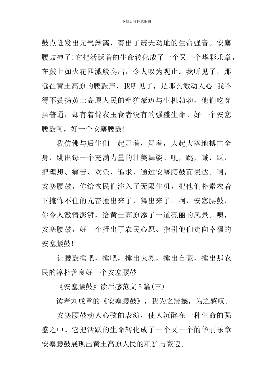 《安塞腰鼓》读后感范文5篇_第3页