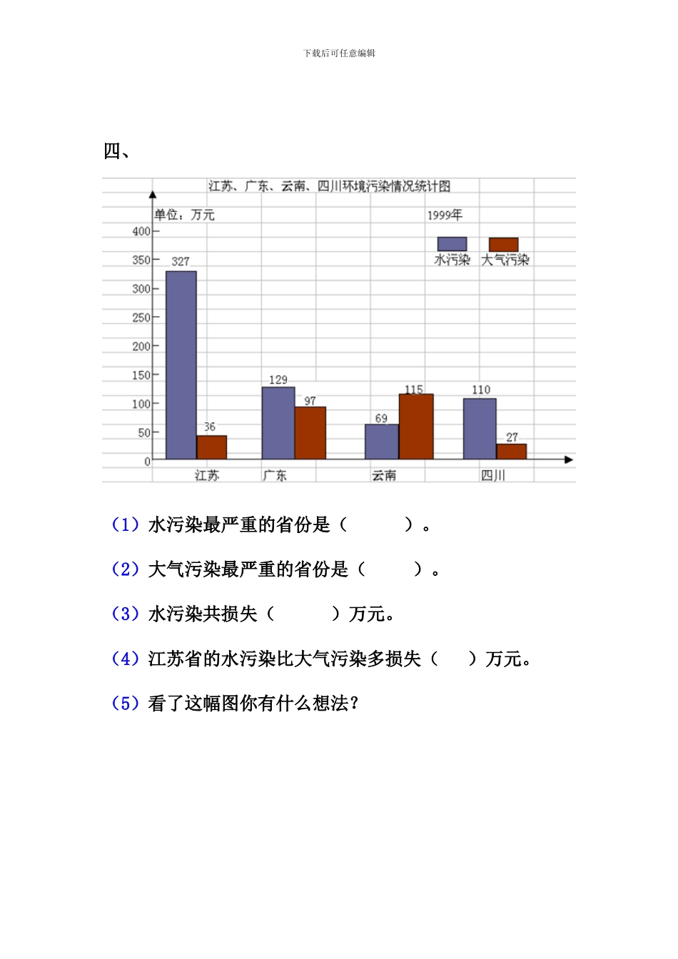 2024春北师大版数学四下第六单元《数据的表示和分析》单元试卷_第3页