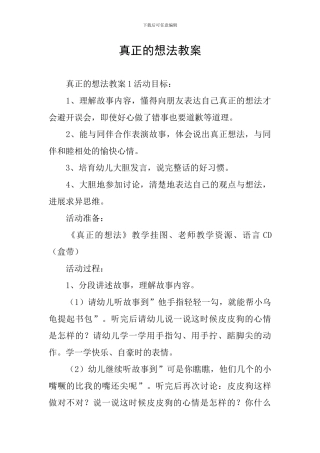 真正的想法教案