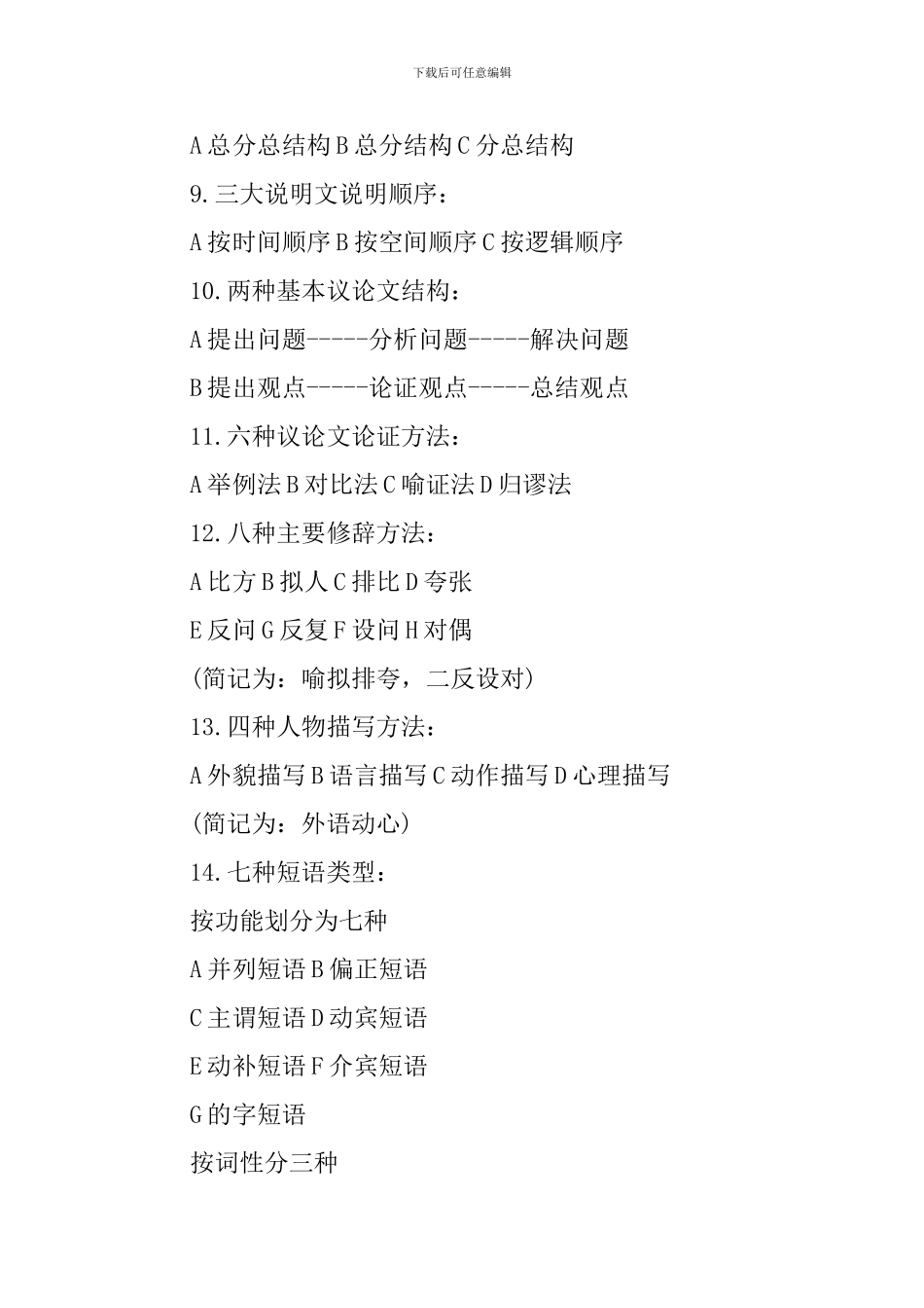 人教版高中备考语文知识点复习_第2页