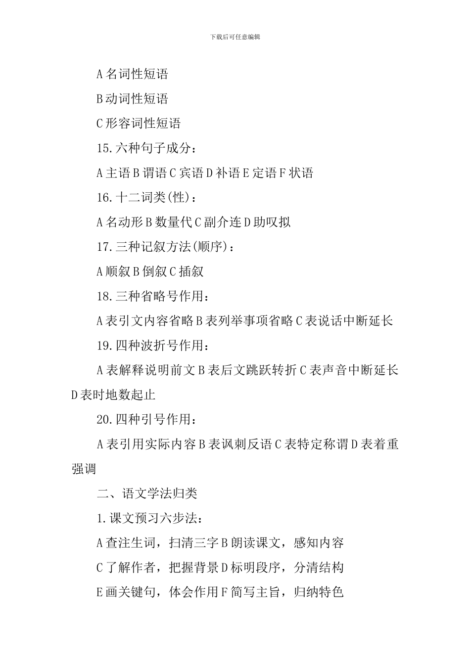 人教版高中备考语文知识点复习_第3页