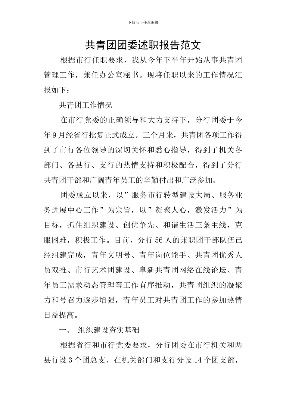 共青团团委述职报告范文_第1页