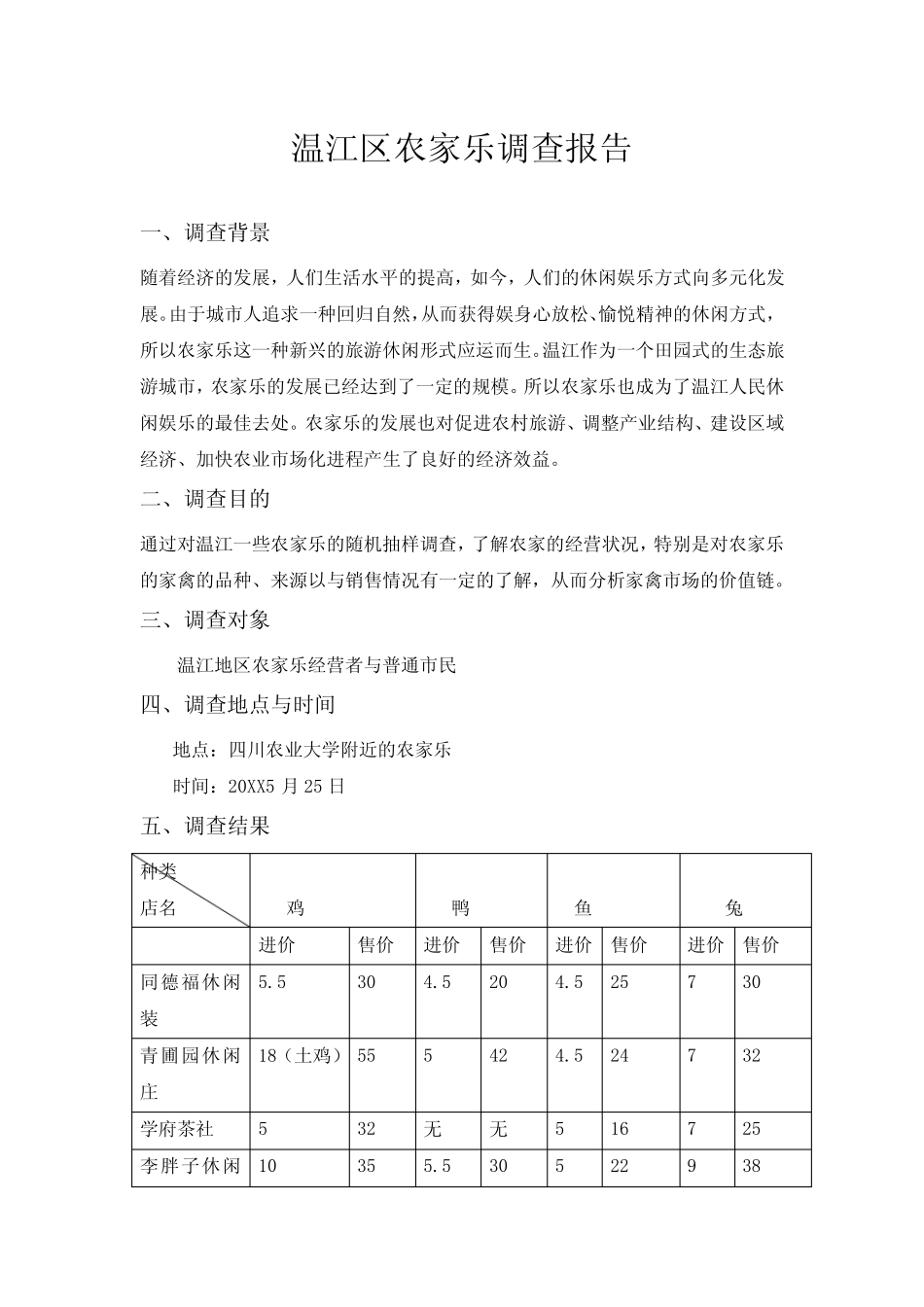 成都市温江区农家乐调查报告_第1页
