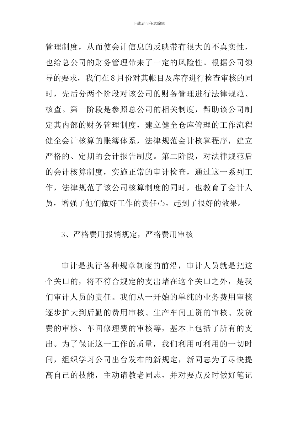 公司内部审计人员工作总结_第3页