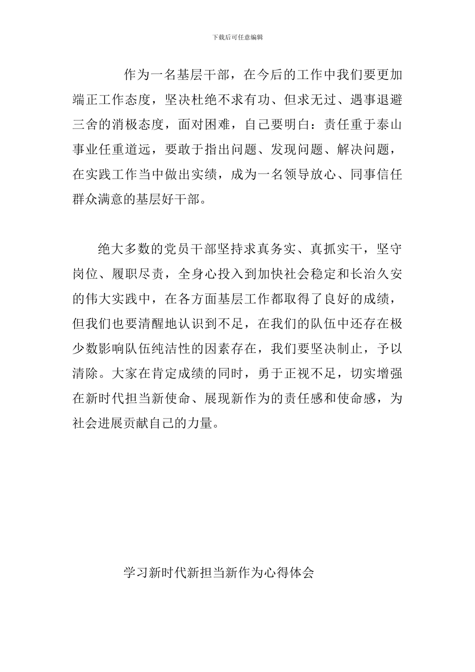 2024年认真学习新时代新担当新作为心得体会范文九篇_第2页