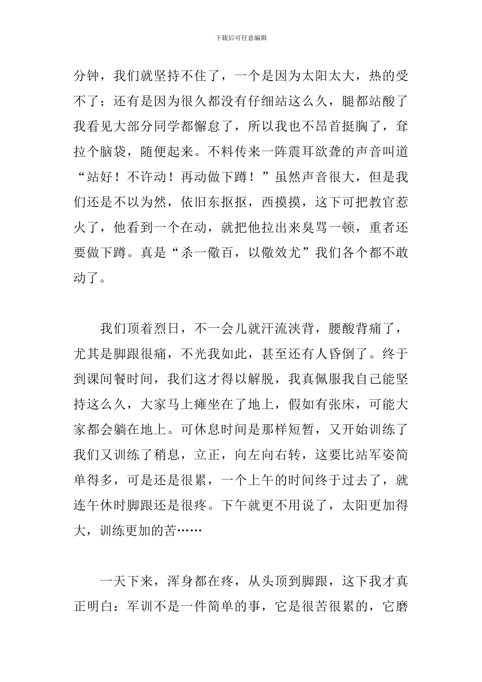 2024年军训第一天心得体会300_第2页