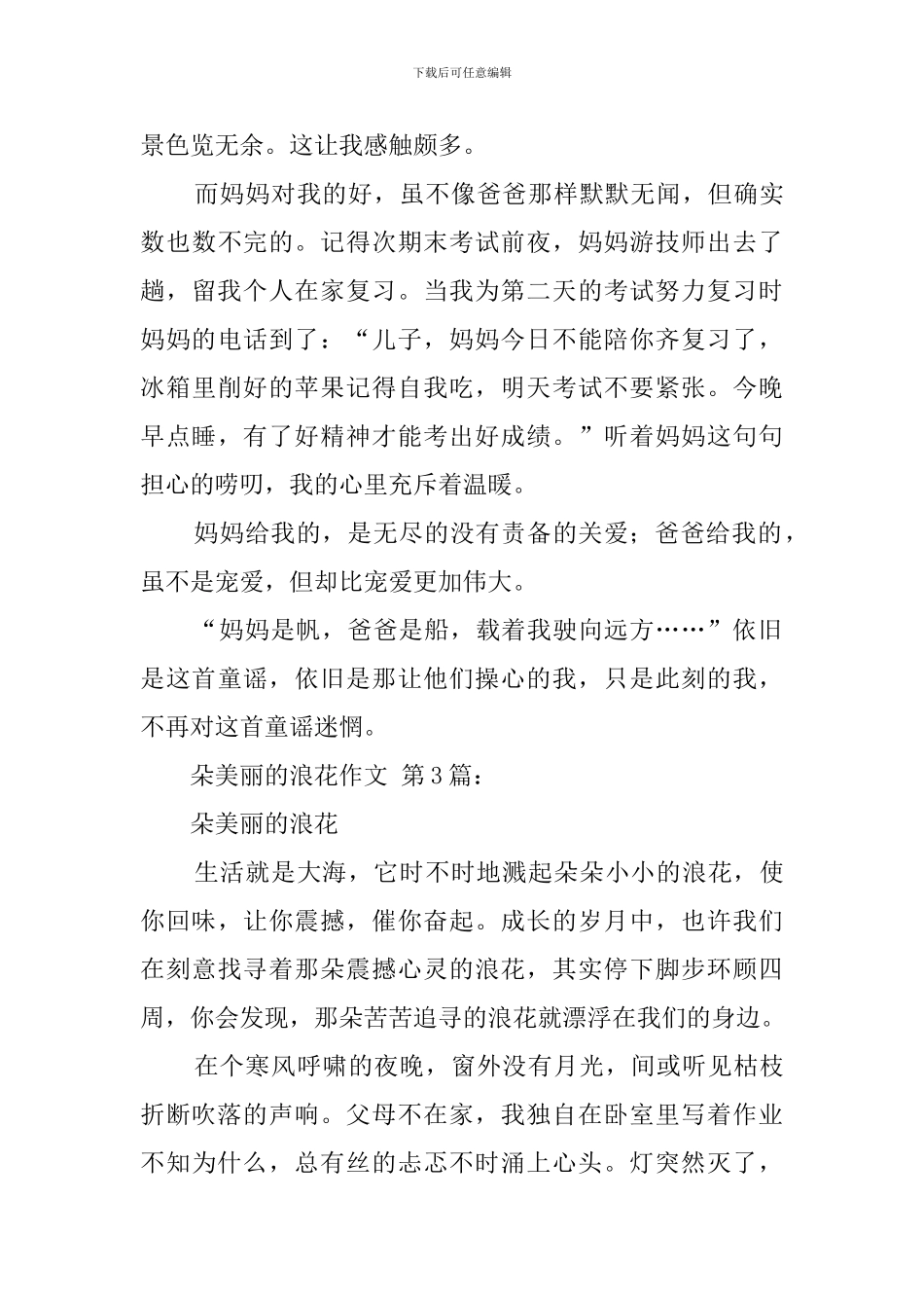 一朵美丽的浪花作文_第3页