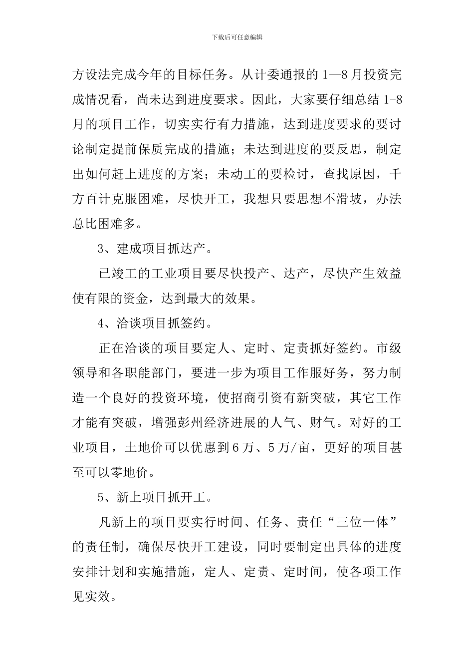 重点项目工作会议的讲话稿范文_第2页