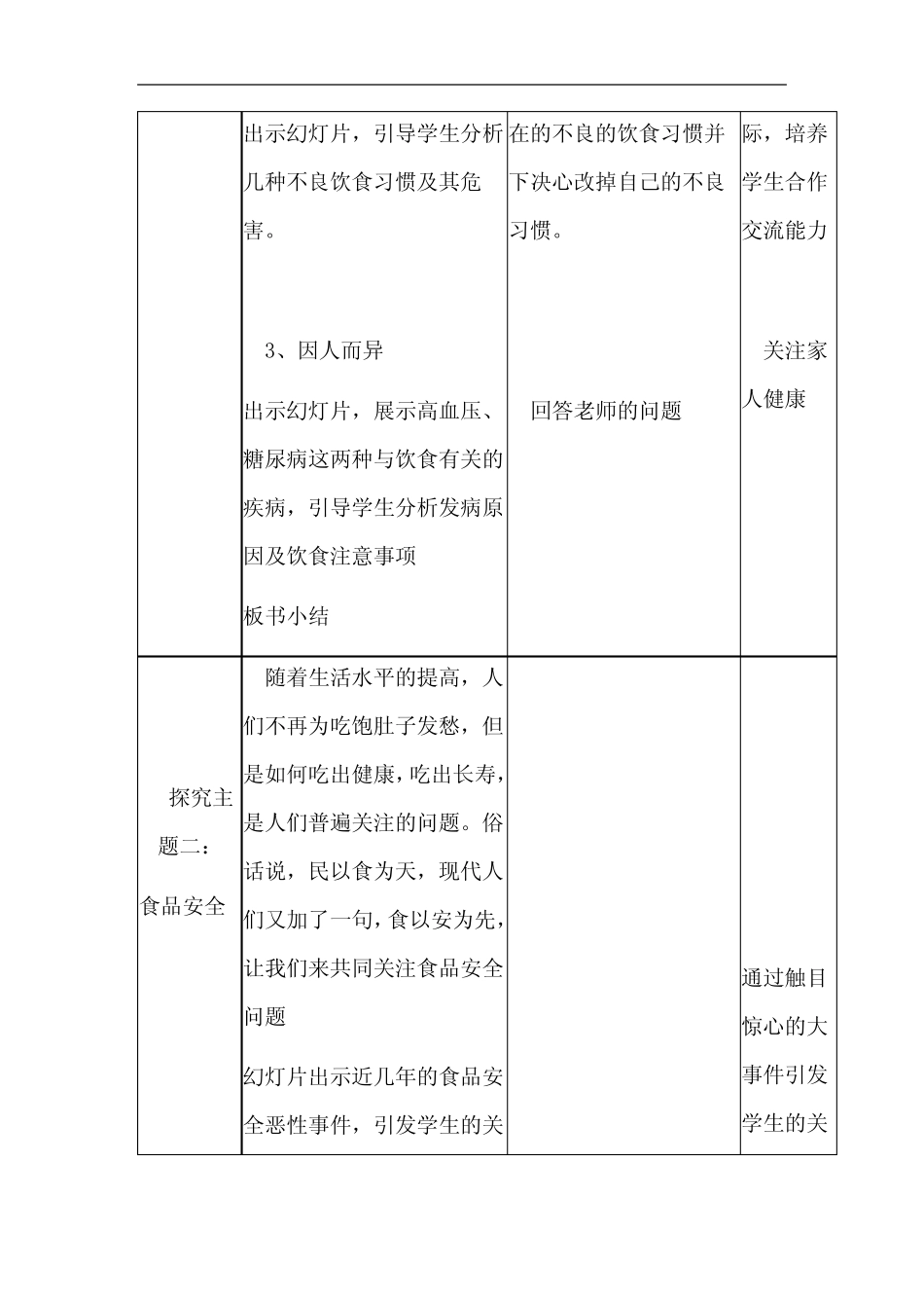 初中生物_合理膳食与食品安全教学设计学情分析教材分析课后反思_第3页