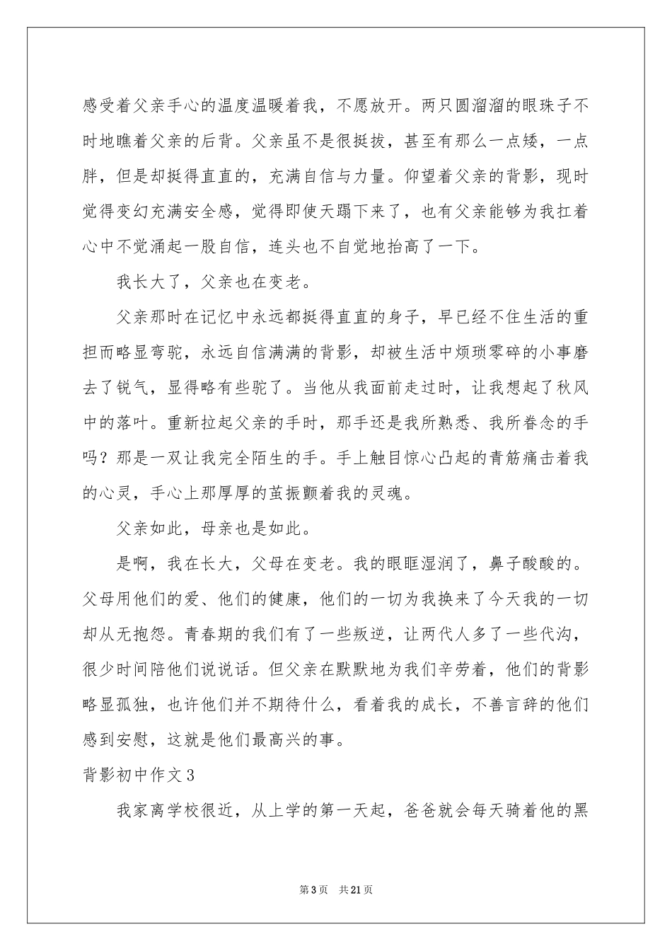 背影初中作文15篇_第3页