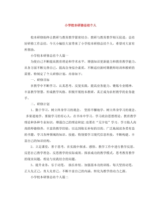 小学校本研修总结个人