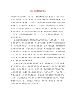 2020年共青团工作要点