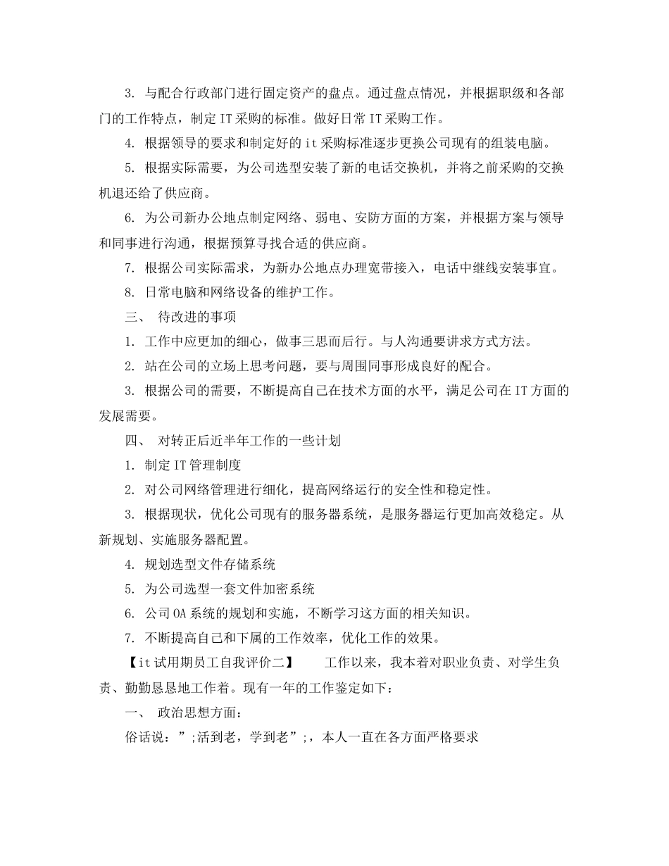 it试用期员工自我评价_第2页