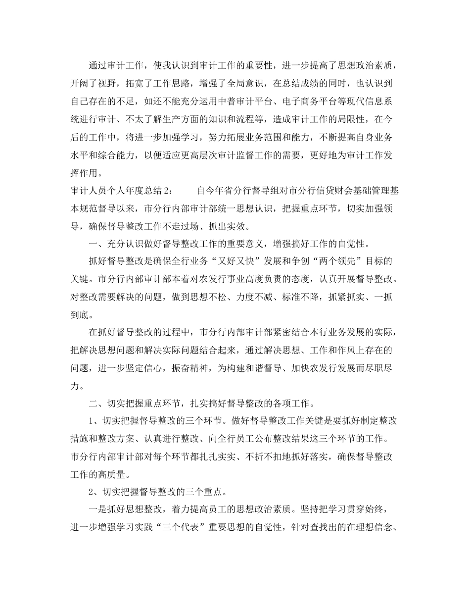 审计人员个人年度总结_第2页
